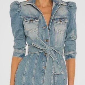 Retrofete New Lema Iconic Distressed Mini Denim Jean Dress S MSRP 495